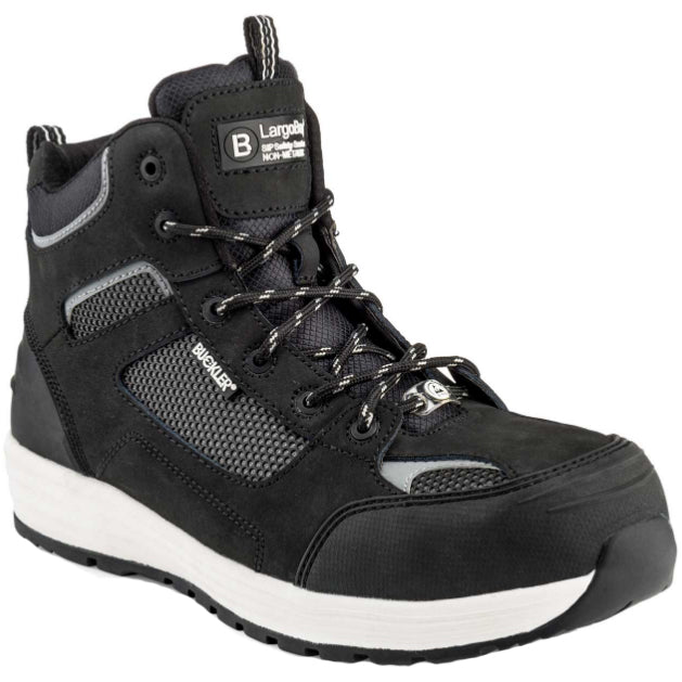 BuckBootz Largobay Sneaker Mid BAZ S1P ESD Zwart Zwart