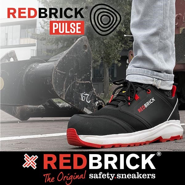 Redbrick Pulse Overnose Sneaker Laag S3 + KN ESD 32323 Zwart/Rood
