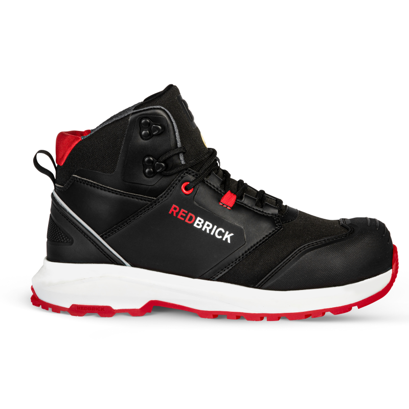 Redbrick Pulse Overnose Sneaker Hoog S3 + KN ESD 32324 Zwart/Rood