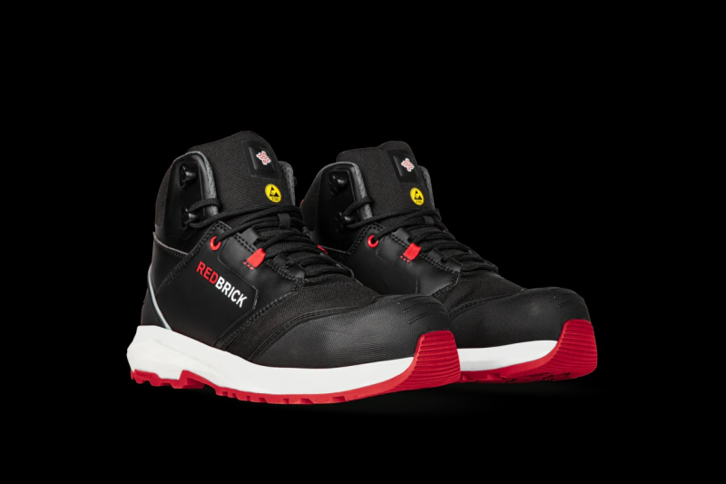 Redbrick Pulse Overnose Sneaker Hoog S3 + KN ESD 32324 Zwart/Rood