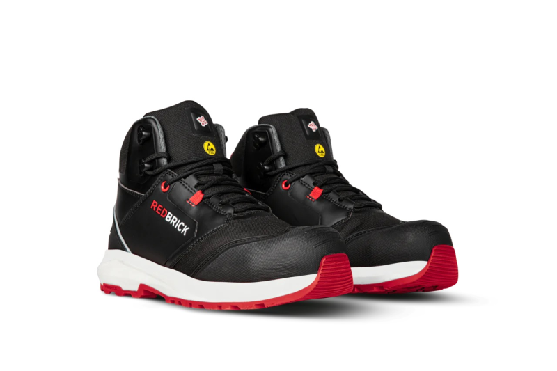 Redbrick Pulse Overnose Sneaker Hoog S3 + KN ESD 32324 Zwart/Rood