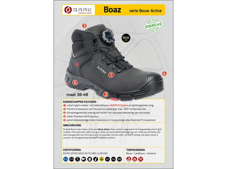 Baak Boaz BOA 213093 S3 (Dealers only) Zwart