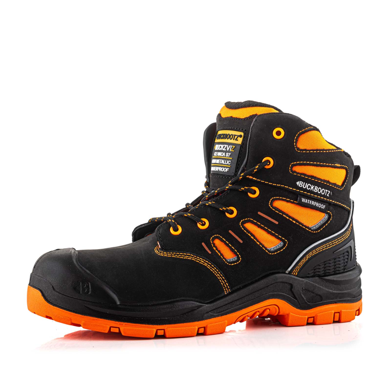 BuckBootz Schoen BVIZ2 Hoog S3 + KN Zwart/Oranje Zwart/Oranje