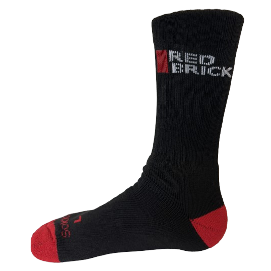 Redbrick Recycled Werksokken 2-Pack Zwart/Rood