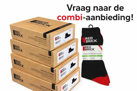 Redbrick Recycled Werksokken 2-Pack Zwart/Rood